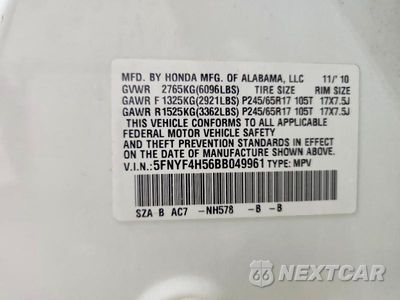 Zdjęcie 13 z 13 samochodu: 2011 HONDA PILOT EXL VIN:5FNYF4H56BB049961 - miniatura