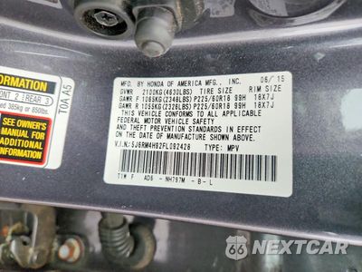 Zdjęcie 14 z 14 samochodu: 2015 HONDA CR-V TOURING VIN:5J6RM4H92FL092428 - miniatura
