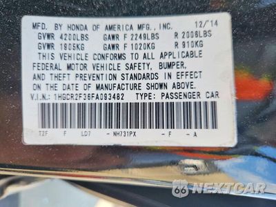 Zdjęcie 12 z 12 samochodu: 2015 HONDA ACCORD LX VIN:1HGCR2F36FA093482 - miniatura