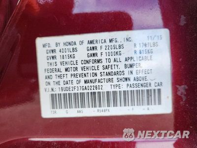 Zdjęcie 13 z 13 samochodu: 2016 ACURA ILX BASE WATCH PLUS VIN:19UDE2F37GA022602 - miniatura