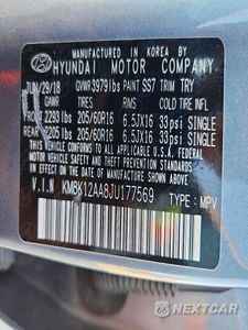 Zdjęcie 13 z 13 samochodu: 2018 HYUNDAI KONA SE VIN:KM8K12AA8JU177569 - miniatura