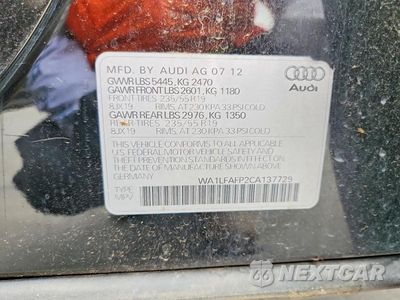 Zdjęcie 13 z 13 samochodu: 2012 AUDI Q5 PREMIUM PLUS VIN:WA1LFAFP2CA137729 - miniatura