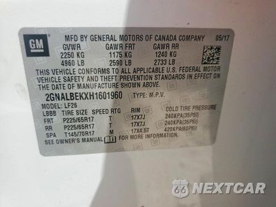 Zdjęcie 12 z 12 samochodu: 2017 CHEVROLET EQUINOX LS VIN:2GNALBEKXH1601960 - miniatura