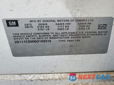 Zdjęcie 12 z 12 samochodu: 2016 CHEVROLET IMPALA LT VIN:2G1115S36G9109318 - miniatura
