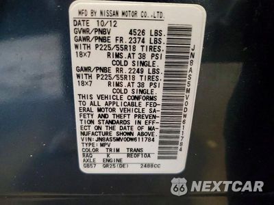 Zdjęcie 14 z 14 samochodu: 2013 NISSAN ROGUE S VIN:JN8AS5MV0DW611784 - miniatura