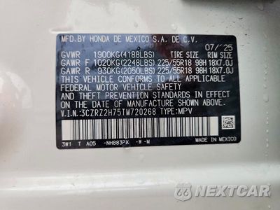 Zdjęcie 13 z 13 samochodu: 2026 HONDA HR-V EXL VIN:3CZRZ2H75TM720268 - miniatura