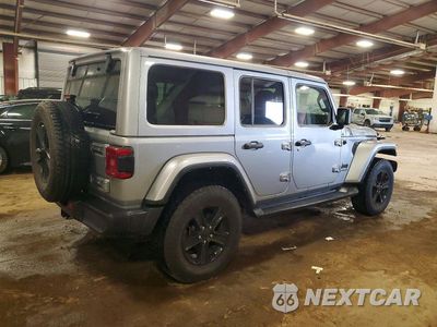 Trzecie zdjęcie samochodu z tyłu: 2021 JEEP WRANGLER UNLIMITED SAHARA VIN:1C4HJXEN5MW656372 - miniatura