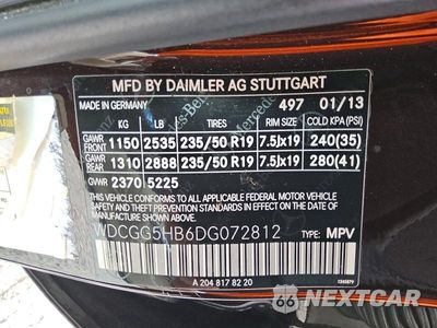 Zdjęcie 13 z 14 samochodu: 2013 MERCEDES-BENZ GLK 350 VIN:WDCGG5HB6DG072812 - miniatura