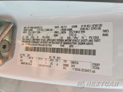 Zdjęcie 13 z 13 samochodu: 2013 FORD ESCAPE SE VIN:1FMCU9GX7DUB15780 - miniatura