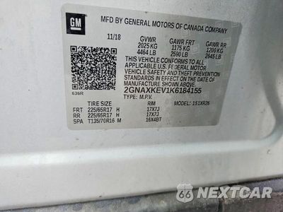 Zdjęcie 13 z 13 samochodu: 2019 CHEVROLET EQUINOX LT VIN:2GNAXKEV1K6184155 - miniatura
