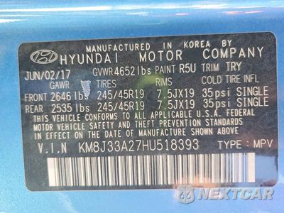 Zdjęcie 13 z 13 samochodu: 2017 HYUNDAI TUCSON SPORT VIN:KM8J33A27HU518393 - miniatura
