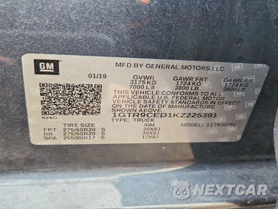 Zdjęcie 12 z 12 samochodu: 2019 GMC SIERRA K1500 ELEVATION VIN:1GTR9CED1KZ225391 - miniatura