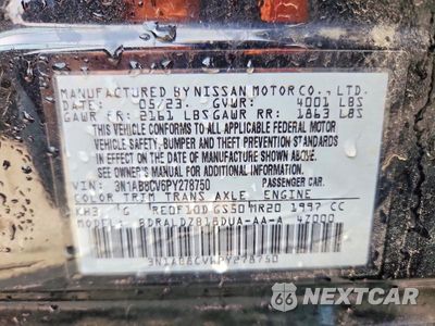 Zdjęcie 13 z 13 samochodu: 2023 NISSAN SENTRA SV VIN:3N1AB8CV6PY278750 - miniatura