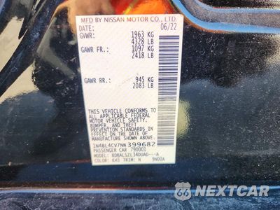 Zdjęcie 13 z 13 samochodu: 2022 NISSAN ALTIMA SR VIN:1N4BL4CV7NN399682 - miniatura
