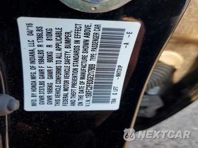 Zdjęcie 13 z 13 samochodu: 2016 HONDA CIVIC EX VIN:19XFC2F83GE217909 - miniatura