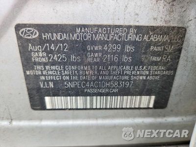Zdjęcie 12 z 12 samochodu: 2013 HYUNDAI SONATA LIMITED VIN:5NPEC4AC1DH583197 - miniatura