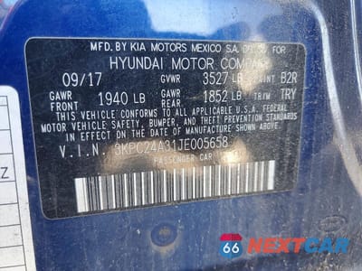 Zdjęcie 12 z 12 samochodu: 2018 HYUNDAI ACCENT SE VIN:3KPC24A31JE005658 - miniatura