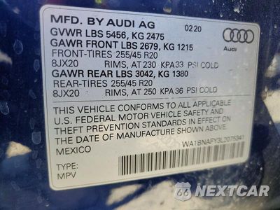 Zdjęcie 14 z 14 samochodu: 2020 AUDI Q5 PREMIUM PLUS VIN:WA1BNAFY3L2075341 - miniatura