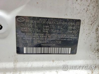 Zdjęcie 12 z 12 samochodu: 2012 HYUNDAI ELANTRA LIMITED VIN:5NPDH4AE5CH117138 - miniatura