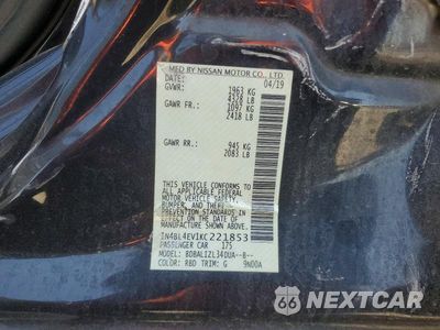 Zdjęcie 12 z 12 samochodu: 2019 NISSAN ALTIMA SL VIN:1N4BL4EV1KC221853 - miniatura