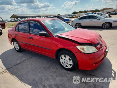Czwarte zdjęcie samochodu z boku: 2005 HONDA CIVIC DX VP VIN:1HGES16395L003803 - miniatura