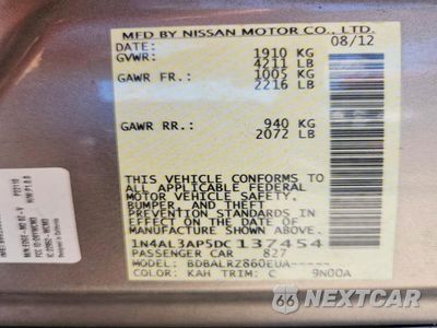 Zdjęcie 12 z 12 samochodu: 2013 NISSAN ALTIMA 2.5 VIN:1N4AL3AP5DC137454 - miniatura