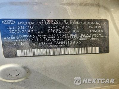 Zdjęcie 12 z 12 samochodu: 2017 HYUNDAI ELANTRA SE VIN:5NPD74LF8HH112953 - miniatura