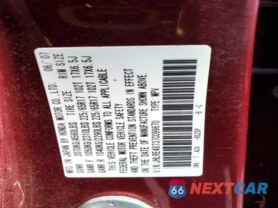 Zdjęcie 13 z 13 samochodu: 2007 HONDA CR-V EXL VIN:JHLRE48737C099670 - miniatura