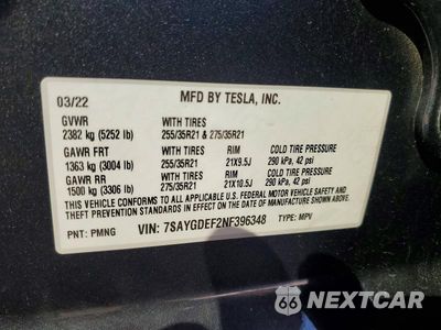 Zdjęcie 13 z 13 samochodu: 2022 TESLA MODEL Y VIN:7SAYGDEF2NF396348 - miniatura