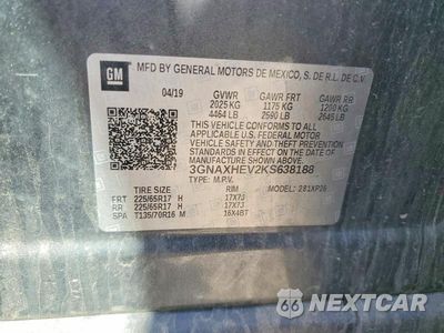Zdjęcie 14 z 14 samochodu: 2019 CHEVROLET EQUINOX LS VIN:3GNAXHEV2KS638188 - miniatura