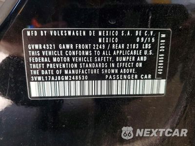 Zdjęcie 12 z 12 samochodu: 2016 VOLKSWAGEN JETTA SEL VIN:3VWL17AJ8GM248530 - miniatura