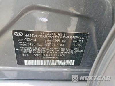 Zdjęcie 12 z 12 samochodu: 2014 HYUNDAI SONATA GLS VIN:5NPEB4AC6EH886609 - miniatura
