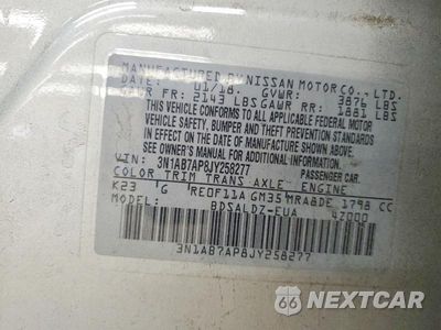 Zdjęcie 12 z 12 samochodu: 2018 NISSAN SENTRA SV VIN:3N1AB7AP8JY258277 - miniatura