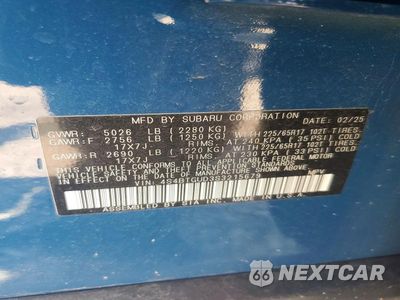Zdjęcie 13 z 13 samochodu: 2025 SUBARU OUTBACK WILDERNESS VIN:4S4BTGUD3S3215679 - miniatura