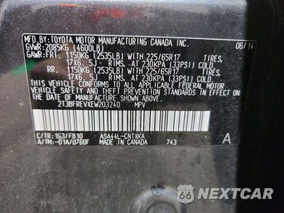 Zdjęcie 13 z 13 samochodu: 2014 TOYOTA RAV4 LE VIN:2T3BFREVXEW203240 - miniatura