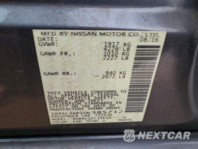 Zdjęcie 12 z 12 samochodu: 2016 NISSAN ALTIMA 2.5 S VIN:1N4AL3AP1GN385712 - miniatura