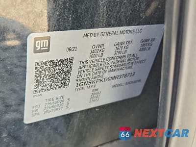 Zdjęcie 13 z 13 samochodu: 2021 CHEVROLET TAHOE K1500 Z71 VIN:1GNSKPKD0MR378713 - miniatura