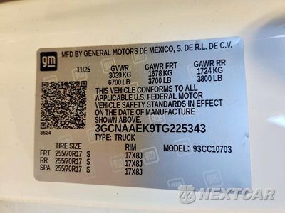 Zdjęcie 12 z 12 samochodu: 2026 CHEVROLET SILVERADO C1500 VIN:3GCNAAEK9TG225343 - miniatura