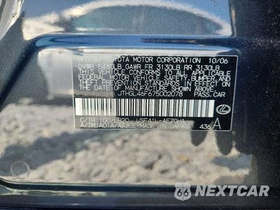 Zdjęcie 12 z 12 samochodu: 2007 LEXUS LS 460L VIN:JTHGL46F675002078 - miniatura