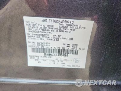Zdjęcie 13 z 13 samochodu: 2016 FORD FLEX SEL VIN:2FMHK6C84GBA20502 - miniatura