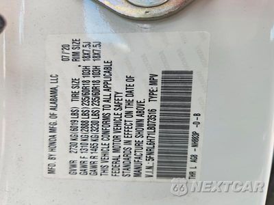 Zdjęcie 13 z 13 samochodu: 2020 HONDA ODYSSEY EXL VIN:5FNRL6H71LB073516 - miniatura