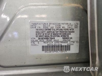Zdjęcie 12 z 12 samochodu: 2013 NISSAN SENTRA S VIN:3N1AB7AP9DL733419 - miniatura