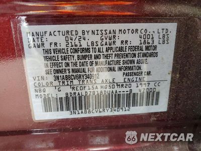 Zdjęcie 13 z 13 samochodu: 2024 NISSAN SENTRA SV VIN:3N1AB8CV6RY340912 - miniatura