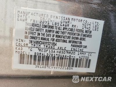Zdjęcie 13 z 13 samochodu: 2027 NISSAN SENTRA SV VIN:3N1AB9CV4VY221854 - miniatura