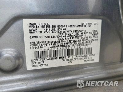 Zdjęcie 13 z 13 samochodu: 2014 MITSUBISHI OUTLANDER SPORT ES VIN:4A4AR3AU9EE030324 - miniatura