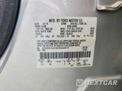 Zdjęcie 14 z 14 samochodu: 2014 FORD EDGE SEL VIN:2FMDK3JC5EBB40617 - miniatura