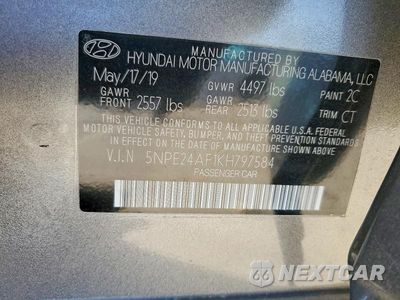Zdjęcie 12 z 12 samochodu: 2019 HYUNDAI SONATA SE VIN:5NPE24AF1KH797584 - miniatura