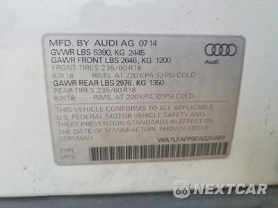 Zdjęcie 13 z 13 samochodu: 2015 AUDI Q5 PREMIUM PLUS VIN:WA1LFAFP9FA025689 - miniatura