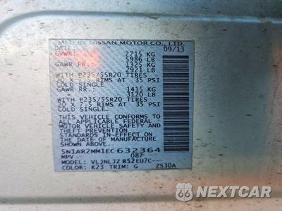 Zdjęcie 12 z 12 samochodu: 2014 NISSAN PATHFINDER S VIN:5N1AR2MM1EC632364 - miniatura