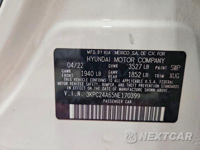 Zdjęcie 12 z 12 samochodu: 2022 HYUNDAI ACCENT SE VIN:3KPC24A65NE170399 - miniatura